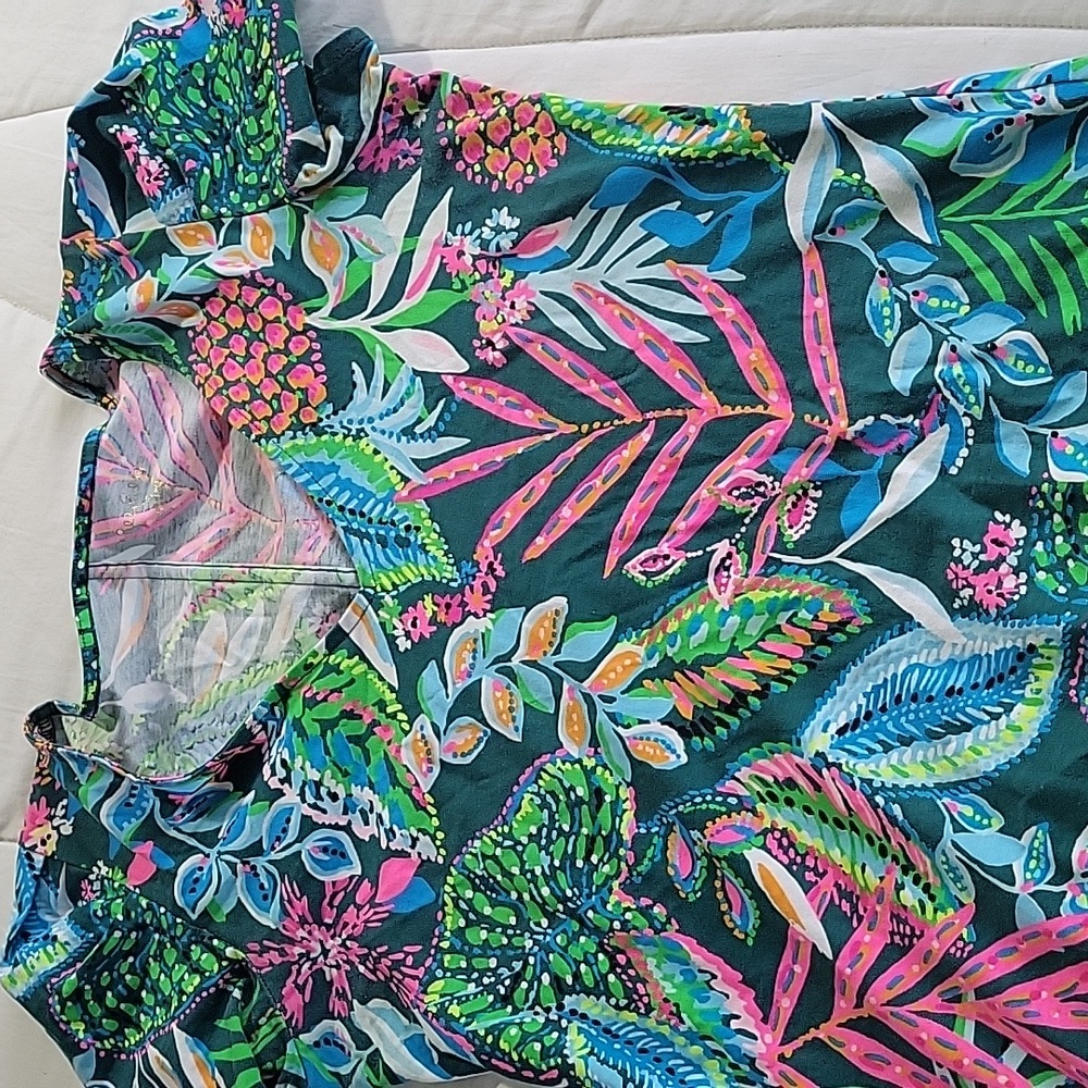 Lilly Pulitzer Colorful Patterned Dress Small Green/Pink - Picture 10 of 10